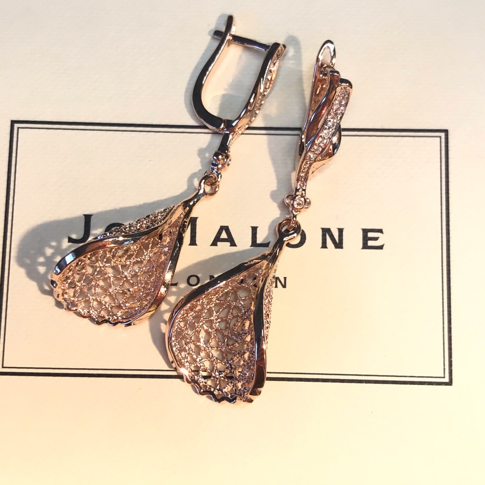 Gold Plated Earrings CZ - Picture 4 of 5
